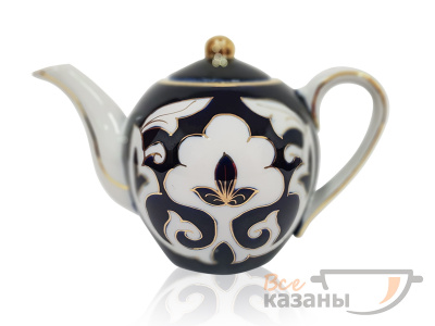 картинка Чайный сервиз синий с золотом "Пахта" малый с пиалами от магазина Vsekazany.com