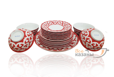 картинка Столовый набор красный "Пахта" средний от магазина Vsekazany.com