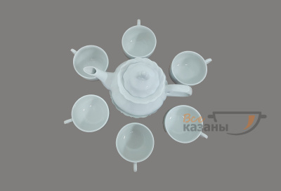 картинка Чайный сервиз белый "Пахта" малый с чашками от магазина Vsekazany.com