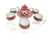 картинка Чайный сервиз красный с золотом "Пахта" большой с пиалами от магазина Vsekazany.com