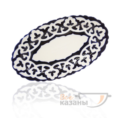 картинка Тарелка овальная рифлёная 290 мм синяя от магазина Vsekazany.com