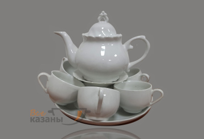 картинка Чайный сервиз белый "Пахта" средний с чашками от магазина Vsekazany.com