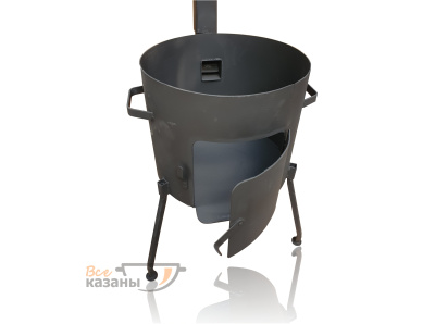 картинка Казан 12 литров, печь "Народная с дымоходом" 3 мм + подарок от магазина Vsekazany.com