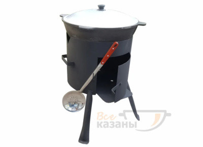 картинка РАСПРОДАЖА! Казан 22 литров, печь с дверцей + подарок от магазина Vsekazany.com