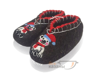 картинка Тапочки детские "Полярный мишка" ручной работы от магазина Vsekazany.com