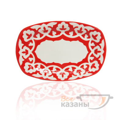 картинка Тарелка прямоугольная 225 мм красная от магазина Vsekazany.com