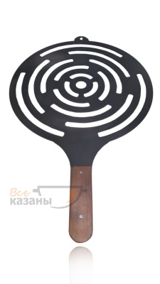 картинка Решетка- гриль круглая с деревянной ручкой 42 см (для печи под казан) от магазина Vsekazany.com