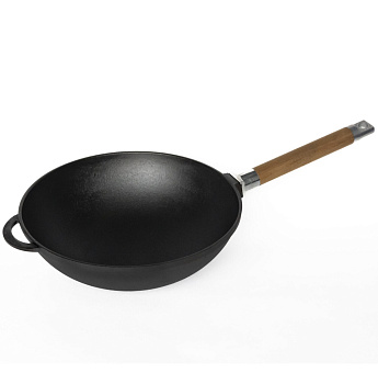 wok с деревянной ручкой