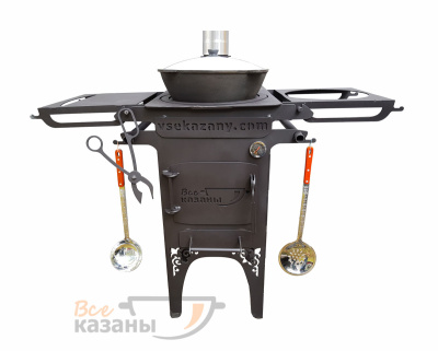 картинка Печь варочно-отопительная эксклюзив VSEKAZANY с дымоходом и термометром, для казанов до 16л от магазина Vsekazany.com