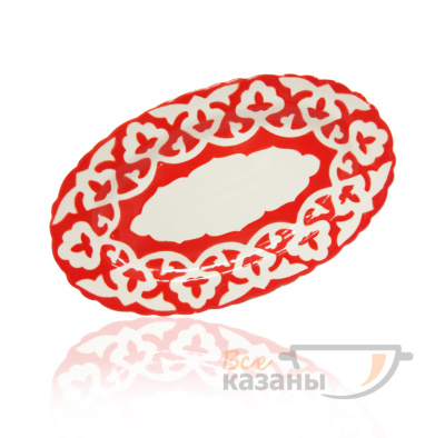 картинка Тарелка овальная рифлёная 230 мм красная от магазина Vsekazany.com
