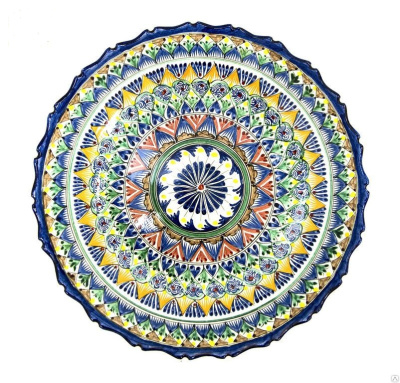 картинка Блюдо для плова с рифлеными краями 32 см"Риштан" от магазина Vsekazany.com