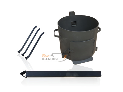 картинка Печь для казана "Народная с дымоходом" 16 литров 2 мм от магазина Vsekazany.com