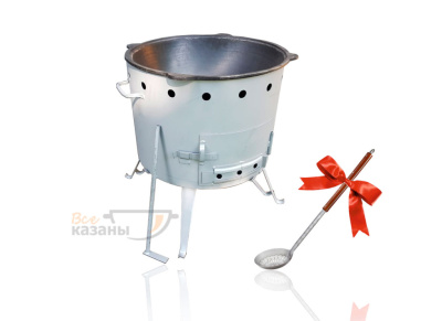 картинка Казан 30 литров, печь с регулировкой тяги + подарок от магазина Vsekazany.com